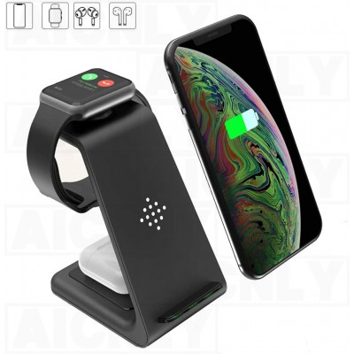 3 In 1 Wireless Charger 10W Fast Charge  For Iphone 11 Pro SE2 Charger Dock For Apple Watch Airpods Pro Wireless Charge Stand